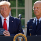 Gen. John Raymond gave President Donald Trump a plaque at the U.S. Space command re-establishment ceremony